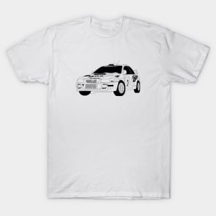 Subaru Imprezza Black Outline T-Shirt